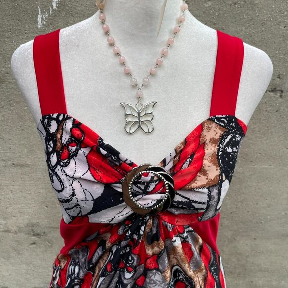 Vintage Red Printed Top - Picture 2 of 5